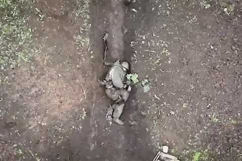 Dramatic video shows a Russian soldier grabbing and tossing away Ukrainian grenades moments before they explode