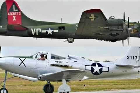 (4K) CAF B-17 Texas Raiders &amp; P-63 Kingcobra at Houston Airshow 2022