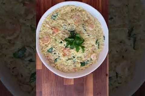 Parmesan Orzo with Garlic Shrimp
