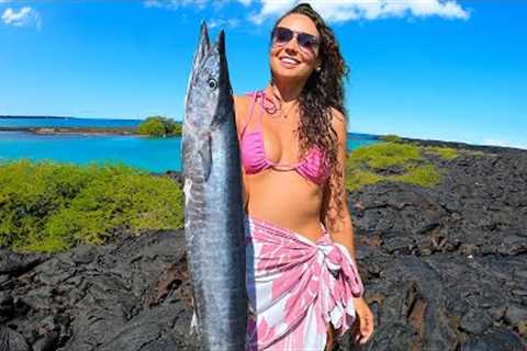 Breathtaking Hike Over Lava To Spearfishing Paradise