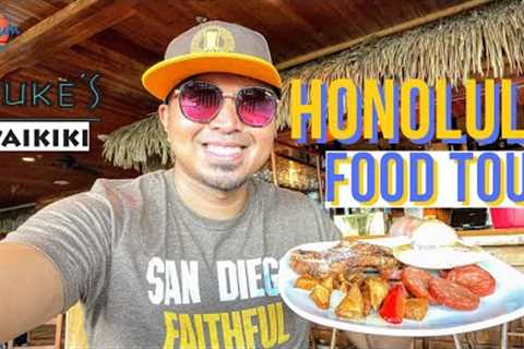 Popular HONOLULU EATS in Tourist Spots | Duke's Waikiki Breakfast Buffet - Hawaii Food Tour!
