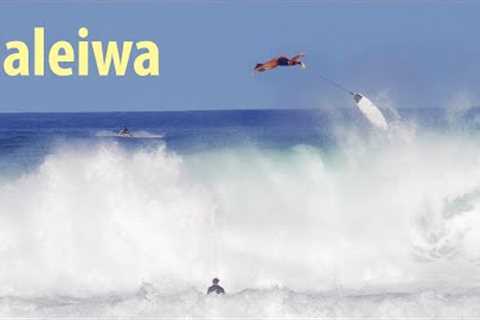 Surfing a Rising Swell at Haleiwa on the North Shore of Oahu in Hawaii
