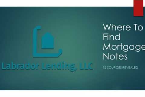 Where To Find Mortgage Notes