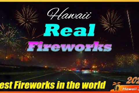 Hawaii New Year's Fireworks 2023 🌈 Real Fireworks ✨ Best Fireworks in the World 🎉 Waipahu, Oahu 🌴