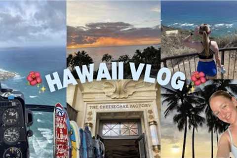 Vlogging 5 Days In Hawaii🌺 Helicopter Tour, Diamond Head, Waikiki Surfing, Alomoana Shopping &amp; More