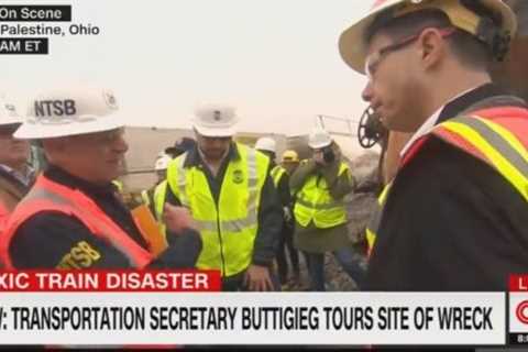Pete Buttigieg Sneaks Into East Palestine at 7 AM Before the Locals Wake Up – What a Clown Show