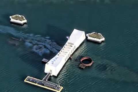 Aerial View Of Pearl Harbor &amp; Arizona Memorial • RIMPAC 2016