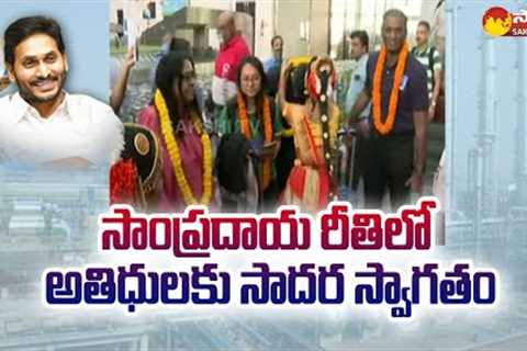 Vizag Global Investors Summit 2023 | AP Govt Grand Welcome To Investors | Sakshi TV