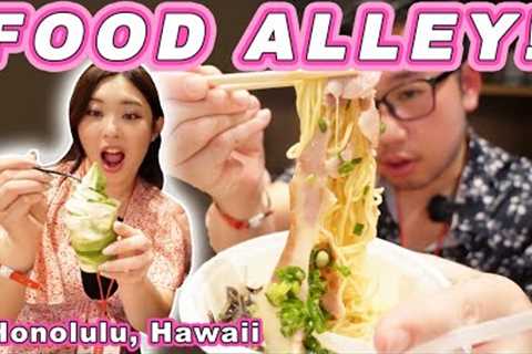 STREET FOOD ALLEY in HONOLULU! || [Oahu, Hawaii] Ramen, Shabu, &amp; Matcha Soft Serve!