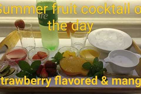 Summer fruit cocktail of the day easy &amp; quick to make strawberry &amp; mango flavored #yummy#delicious