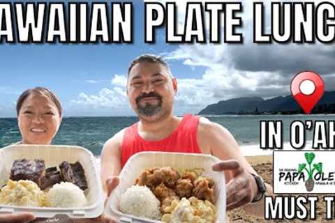 HAWAIIAN Plate Lunch in O'AHU Hawai'i | Delicious Hawaiian Food - Garlic Chicken and Kalbi Short Rib