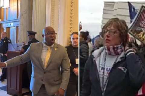 Insurrection Watch: Who Was More of a Threat?… Screaming Unhinged Democrat Jamaal Bowman Threatening GOP Lawmakers? …Or Grandma Walking Through Capitol with a Flag?