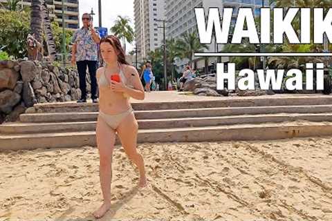 WALKING TOUR | Shopping Area and Beach Walk in Waikiki