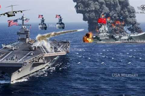 War Began (Apr 25,2023) US navy fires dozens missiles destroys China aircraft carrier in SCS
