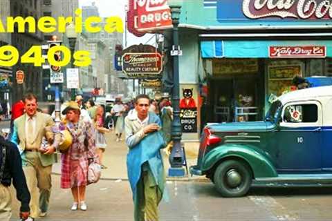What Life was like in America in the 1940s [PHOTOS COLORIZED HD]