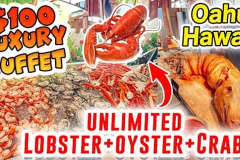 BEST LUXURY BUFFET in Hawaii⁉️ Trying the $100 All You Can Eat Lobster buffet at Four Seasons Oahu