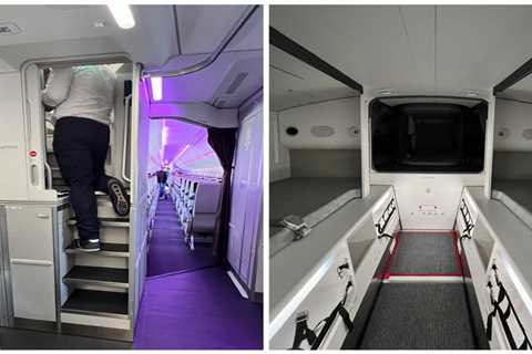 See inside the secret, miniscule aircraft compartment where flight attendants sleep on long-haul flights