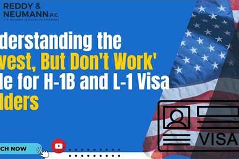 Understanding the 'Invest, But Don't Work' Rule for H-1B and L-1 Visa Holders