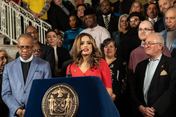 Furious New York Democrats Stage Rally at City Hall, Blast Biden for Being ‘Asleep at the Wheel’ on Migrant Crisis