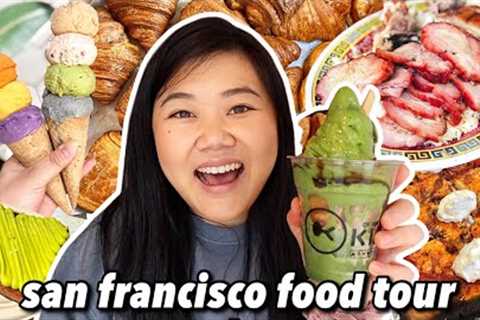 What I Eat in a Day in SAN FRANCISCO! matcha, croissants, pizza, kaya toast &amp; more
