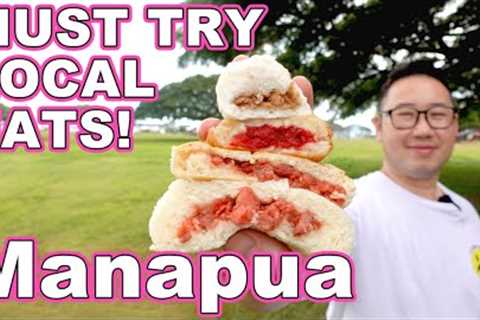 MUST TRY LOCAL EATS: what is a  MANAPUA? || [Oahu Hawaii] BBQ Chinese Pork Bun, Bao *Our Top Picks!*