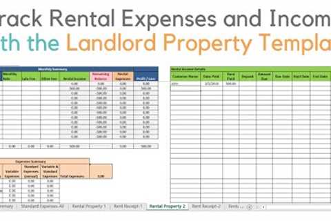 Landlord template demo, Track rental property in excel