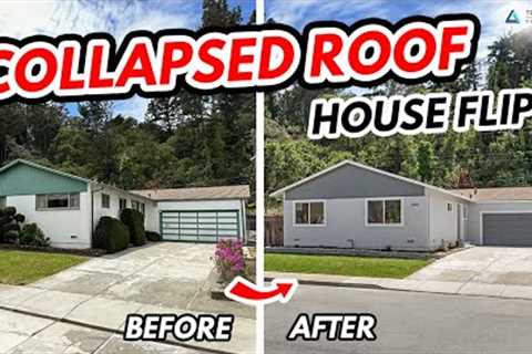 Collapsed Roof House Flip Before &amp; After - Budget Home Renovation Before &amp; After