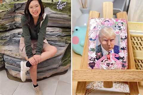 I'm an artist and I make cutesy photo cards of political figures from Mugshot Trump to Burger Kim Jong Un. Making these powerful men look soft and harmless helps me fear them less.  