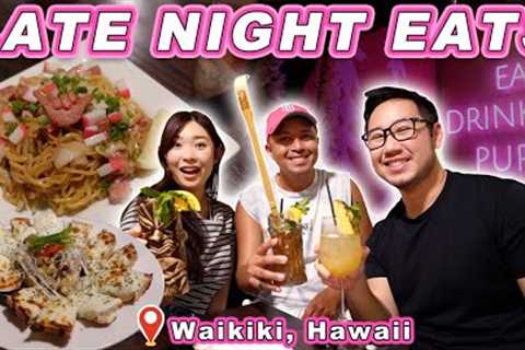LATE NIGHT EATS in WAIKIKI! || [Oahu, Hawaii] Local Specialty Tiki Style Spot w/ @Jaycation