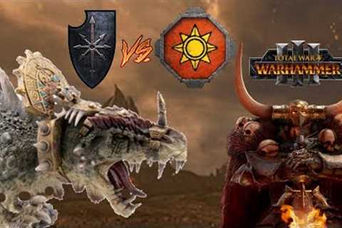 Everchosen Meets DREAD SAURIAN | Warriors of Chaos vs Lizardmen - Total War Warhammer 3