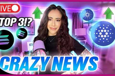 🔥📈BREAKING SOLANA TO BECOME TOP 3 CRYPTO (CRAZY CARDANO NEWS)