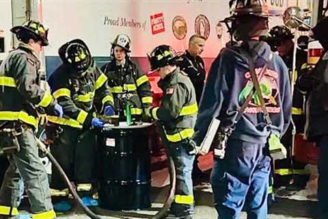 FDNY BOX 0706 ~ FDNY OFFLOADING 80 GALLONS OF DIESEL FUEL OFF OF TRUCK WITH MECHANICAL DIFFICULTIES.