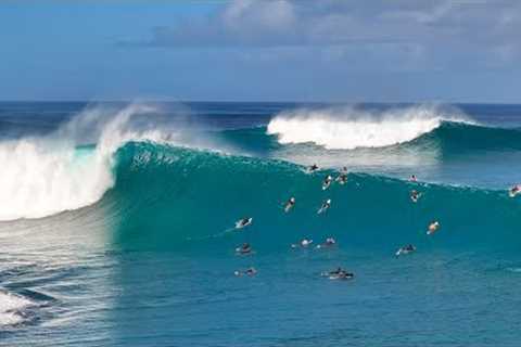 PIPELINE GOES PSYCHO YESTERDAY CRAZY WIPEOUTS &amp; HUGE BARRELS
