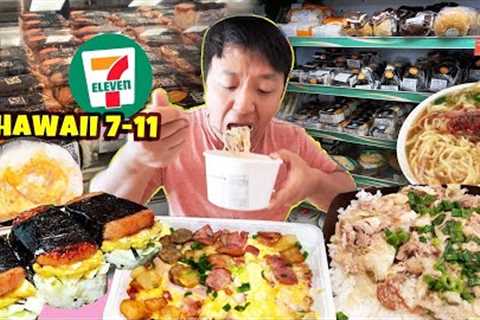 24 Hours Eating ONLY Grocery Store &amp; 7-ELEVEN Food in Maui Hawaii