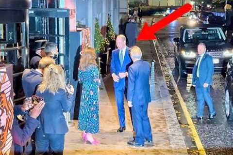 Prince William and celebrities arrive at the Savoy Hotel in London