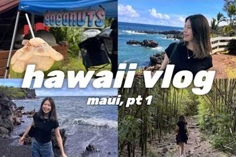 🌴 hawaii vlog: landing in maui, road to hana, sightseeing, &amp; hiking the pipiwai trail 🎋