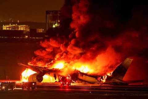 A man who escaped the burning Japan Airlines plane with his wife and kids says they 'dodged a really big bullet'