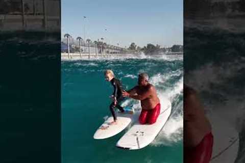 Lil Surfer with Raimana at Surf Ranch - Best Coach!