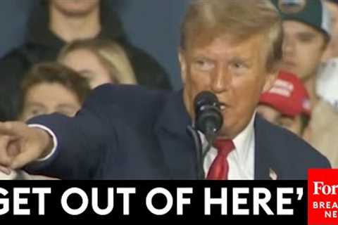 'You Can Throw Him Out!': Trump Reacts To Heckler During New Hampshire Rally