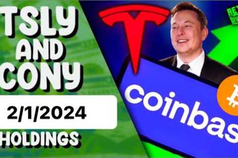 YieldMax Income ETFs TSLY &amp; CONY Holdings Review - 2/1/24 (Defiance Ex Date) #tsly #cony #yieldmax