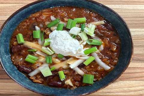 This comforting chili recipe is the perfect dish for your Super Bowl party