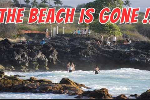 The Sand is Gone at  Kua Bay, Big Island