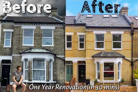 1 YEAR (in 30 minutes) RENOVATING an OLD LONDON VICTORIAN TERRACED HOUSE into DREAM HOME