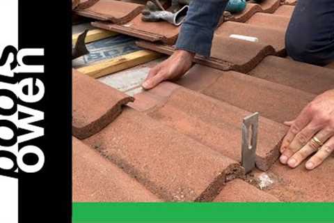 Fitting solar panel brackets to a concrete tile roof