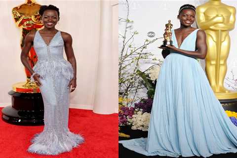 Lupita Nyong'o's icy blue dress at the 2024 Academy Awards was a nod to the gown she wore when she won her Oscar in 2014