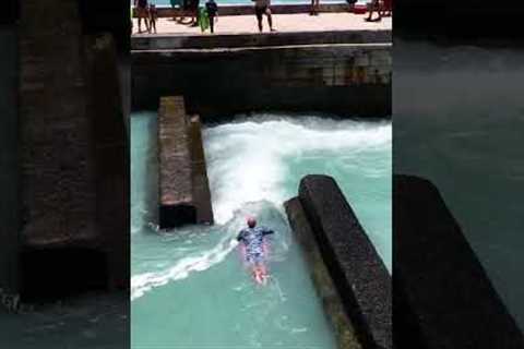 SURFER GETS SUCKED INTO STORM DRAIN #shorts