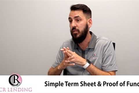 Hard Money Term Sheet &amp; Proof of Funds for Texas Property Investors