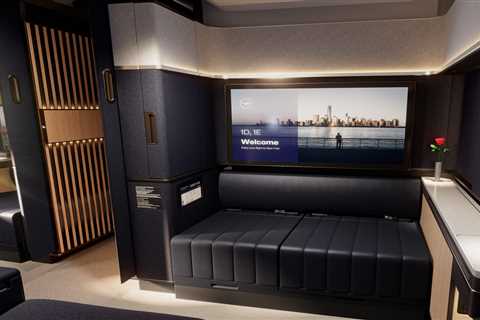 Lufthansa just got its first Airbus A350 fit with its upgraded Allegris cabin &mdash; which will soon include first class with a double bed. See inside.