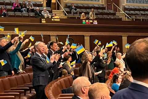 WATCH: Democrat Representatives Wave Ukrainian Flags on House Floor After Voting to Give Them Another $60.8 Billion