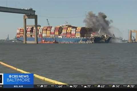 Demolition of Key Bridge collapse from Dali a success